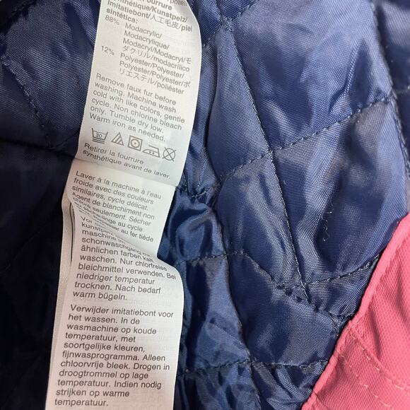 J Crew Perfect Parka Primaloft Pink Winter Snow Coat Faux Fur Hooded Womens XXL - Picture 14 of 17